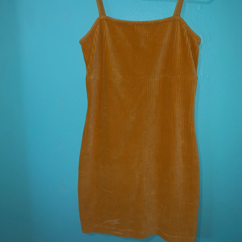 Corduroy yellow dress